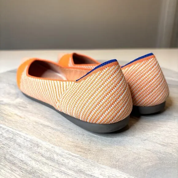 Rothy’s The Point Orange Sherbet Slip On Shoes Flats Women's Size 6.5