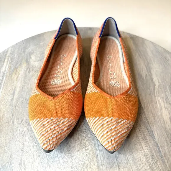 Rothy’s The Point Orange Sherbet Slip On Shoes Flats Women's Size 6.5