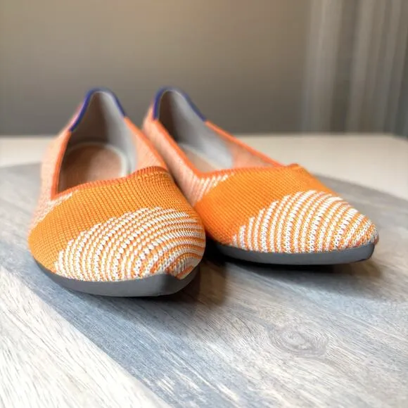 Rothy’s The Point Orange Sherbet Slip On Shoes Flats Women's Size 6.5