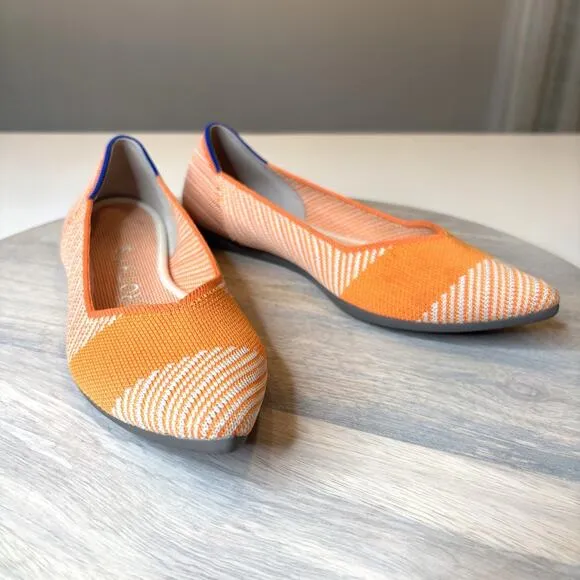 Rothy’s The Point Orange Sherbet Slip On Shoes Flats Women's Size 6.5