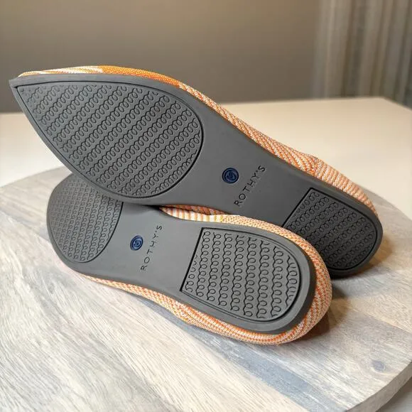 Rothy’s The Point Orange Sherbet Slip On Shoes Flats Women's Size 6.5