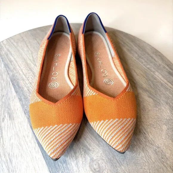 Rothy’s The Point Orange Sherbet Slip On Shoes Flats Women's Size 6.5