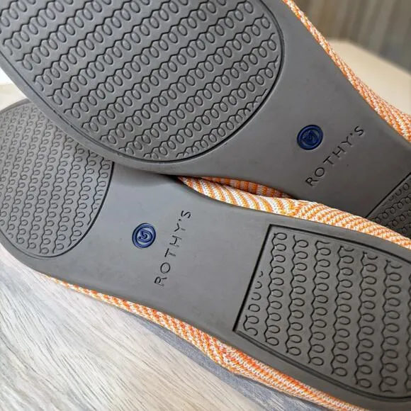 Rothy’s The Point Orange Sherbet Slip On Shoes Flats Women's Size 6.5