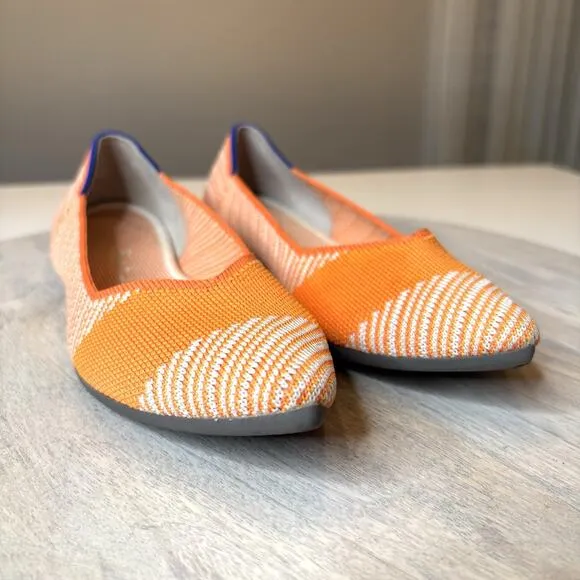 Rothy’s The Point Orange Sherbet Slip On Shoes Flats Women's Size 6.5
