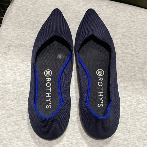 Rothy's The Point Women's Size 9 US Maritime Navy Pointed Toe Slip on Shoes