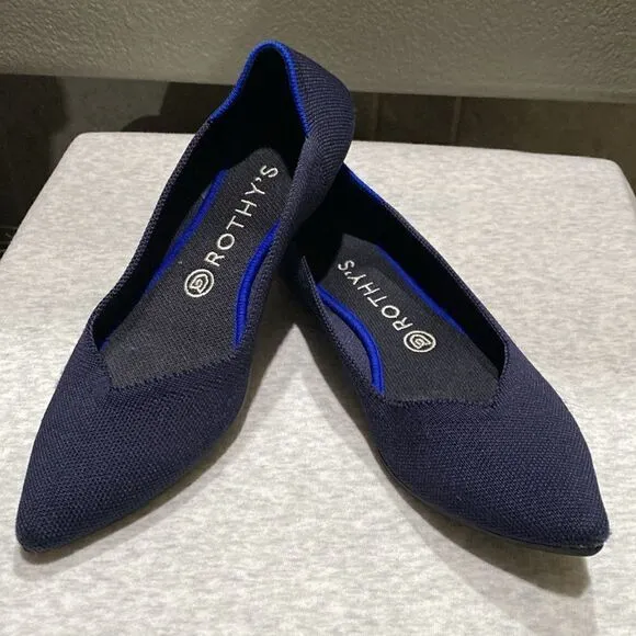 Rothy's The Point Women's Size 9 US Maritime Navy Pointed Toe Slip on Shoes