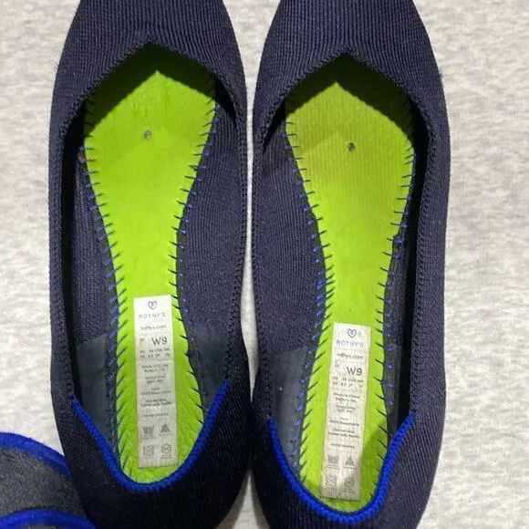 Rothy's The Point Women's Size 9 US Maritime Navy Pointed Toe Slip on Shoes