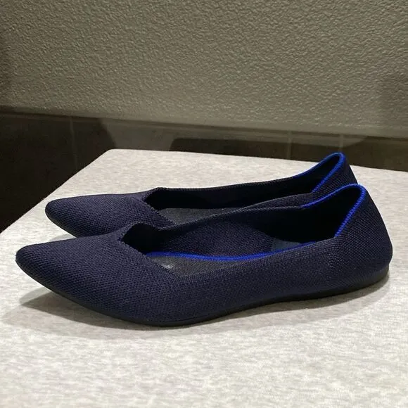 Rothy's The Point Women's Size 9 US Maritime Navy Pointed Toe Slip on Shoes
