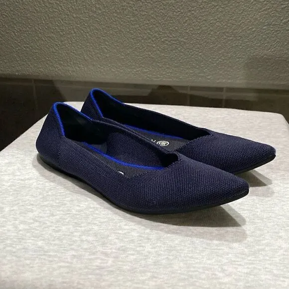 Rothy's The Point Women's Size 9 US Maritime Navy Pointed Toe Slip on Shoes