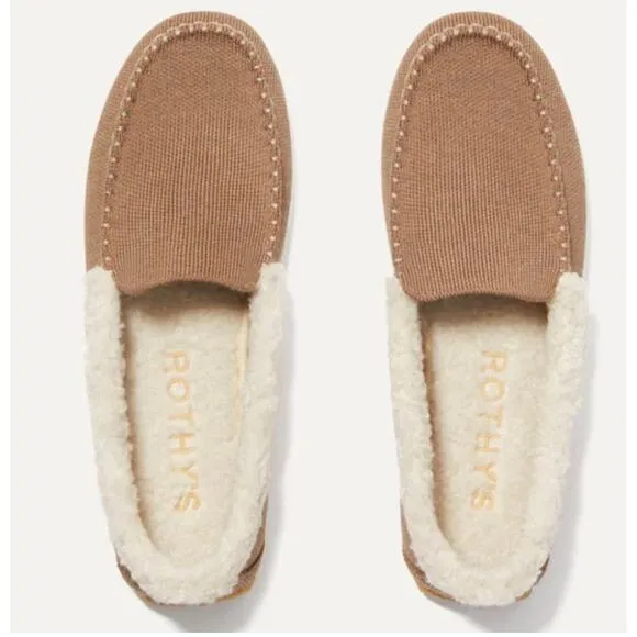Rothy's The Scuff Slipper Merino Wool Slip On Birch Tan Size 9 NWOB
