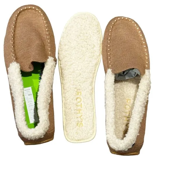 Rothy's The Scuff Slipper Merino Wool Slip On Birch Tan Size 9 NWOB
