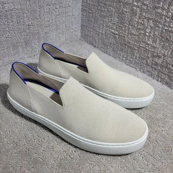Rothy's The Sneaker Sand Ivory Textile Slip On Casual Shoes Women's Size 11.5 US