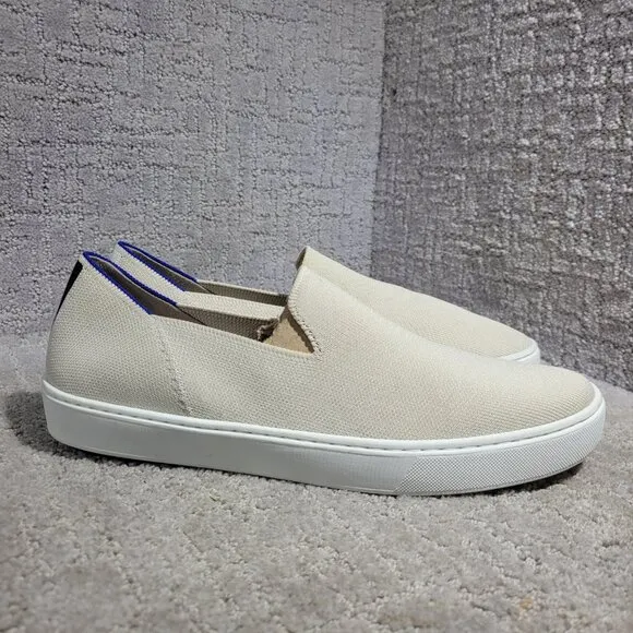 Rothy's The Sneaker Sand Ivory Textile Slip On Casual Shoes Women's Size 11.5 US