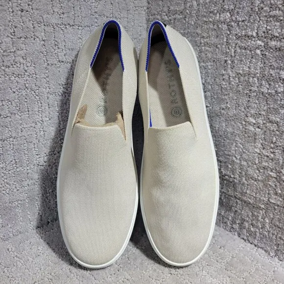 Rothy's The Sneaker Sand Ivory Textile Slip On Casual Shoes Women's Size 11.5 US