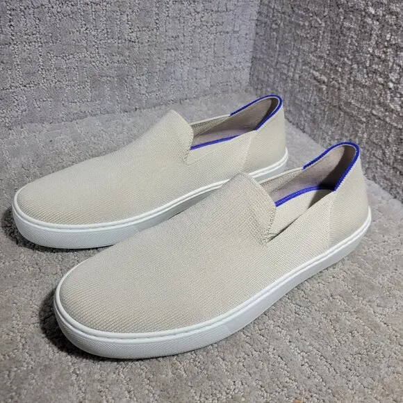 Rothy's The Sneaker Sand Ivory Textile Slip On Casual Shoes Women's Size 11.5 US