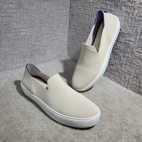 Rothy's The Sneaker Sand Ivory Textile Slip On Casual Shoes Women's Size 11.5 US