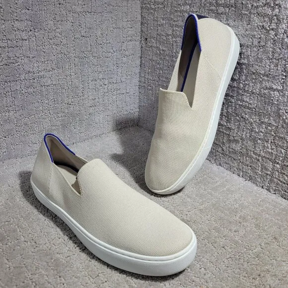 Rothy's The Sneaker Sand Ivory Textile Slip On Casual Shoes Women's Size 11.5 US
