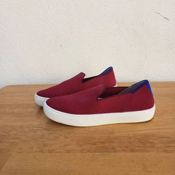 Rothy's The Sneaker Slip On Garnet Burgundy Red