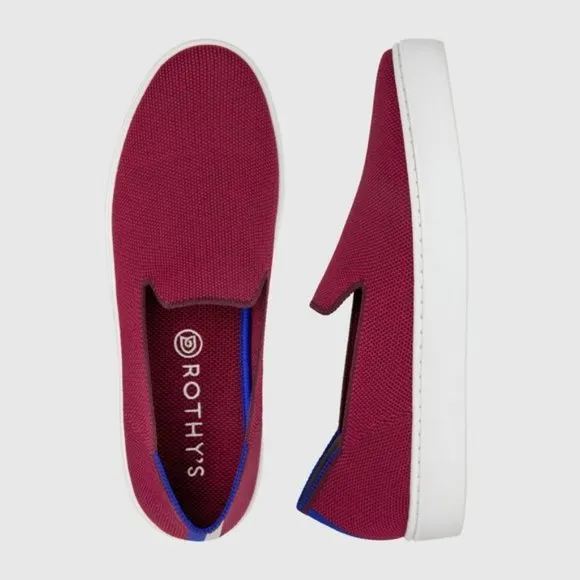 Rothy's The Sneaker Slip On Garnet Burgundy Red