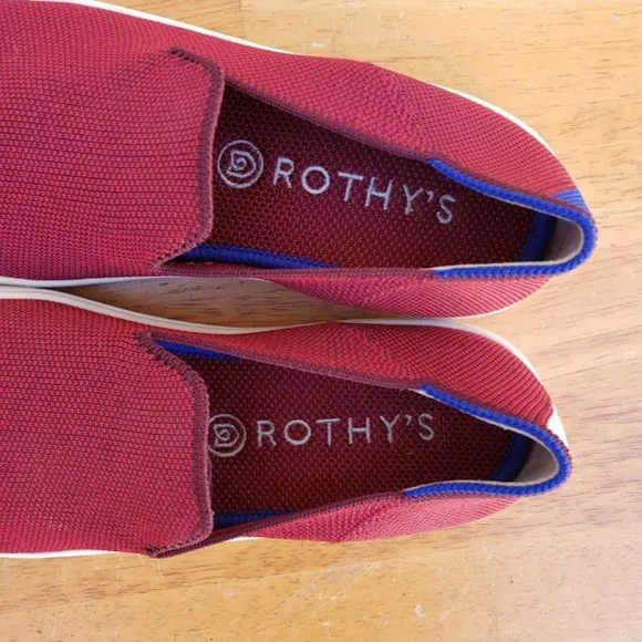 Rothy's The Sneaker Slip On Garnet Burgundy Red