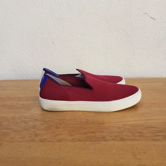 Rothy's The Sneaker Slip On Garnet Burgundy Red