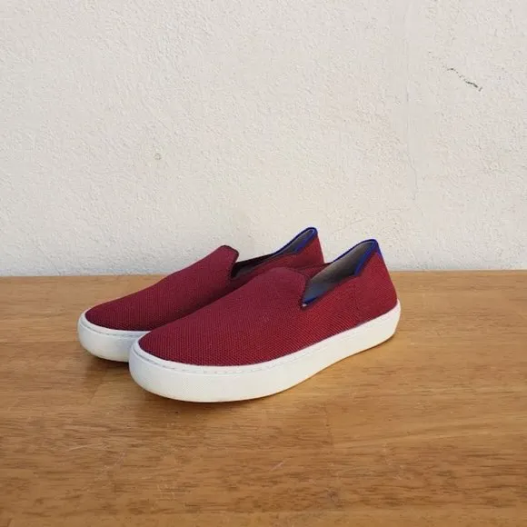 Rothy's The Sneaker Slip On Garnet Burgundy Red