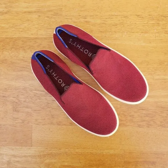 Rothy's The Sneaker Slip On Garnet Burgundy Red