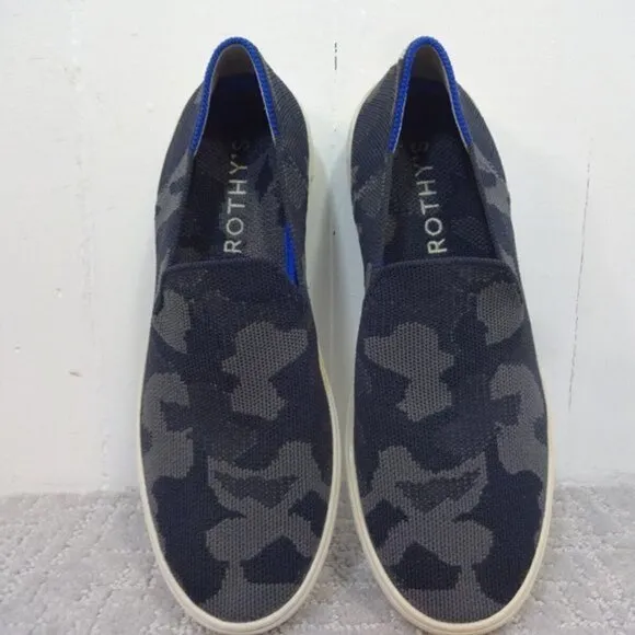 Rothys The Sneaker Women's Size 8 US Gray Camo Flat Slip-on Slippers Shoes