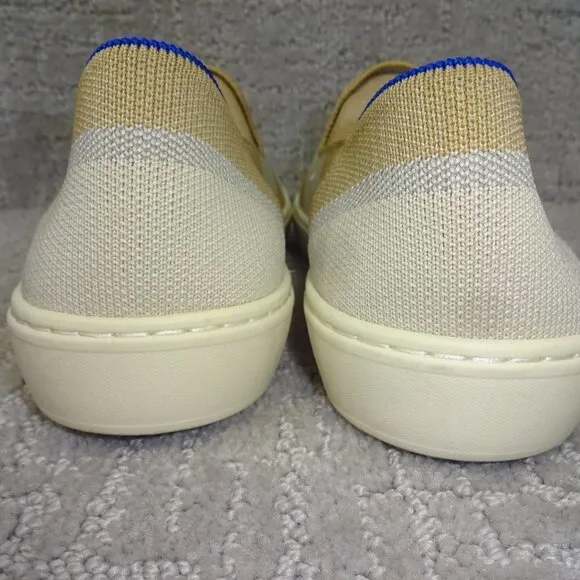 Rothy's The Sneaker Women's Size 8.5 US Tan Birch Stripe Round Toe Slip On Shoes