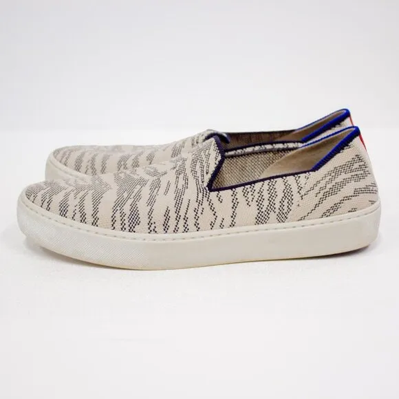Rothy's Women's Size 9.5 Retired Martime Gray Tiger Print Loafer, Sporty Sneaker