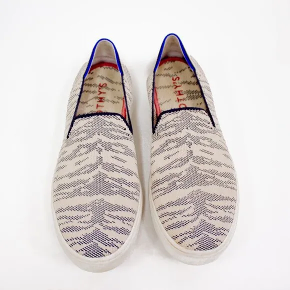 Rothy's Women's Size 9.5 Retired Martime Gray Tiger Print Loafer, Sporty Sneaker