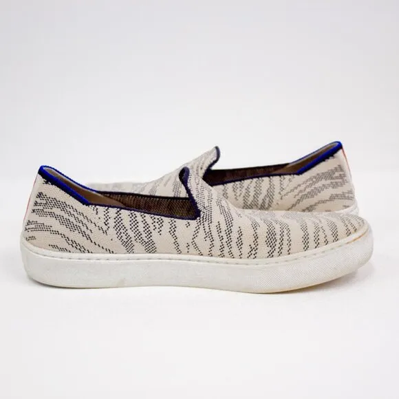 Rothy's Women's Size 9.5 Retired Martime Gray Tiger Print Loafer, Sporty Sneaker