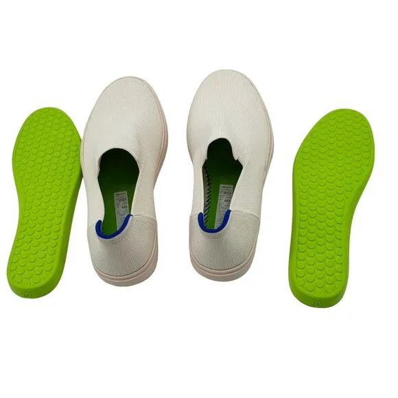 Rothy's Women's White The City Slip On Sneaker Flat Shoes Size 10.5 NWOB