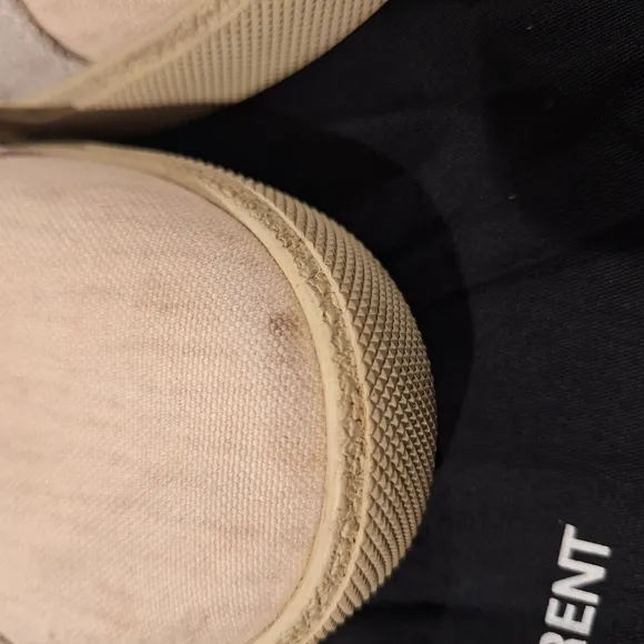 Saint Laurent Beige High-Top Sneakers.Few Smudges As Shown In Pictures