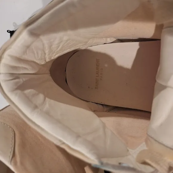 Saint Laurent Beige High-Top Sneakers.Few Smudges As Shown In Pictures