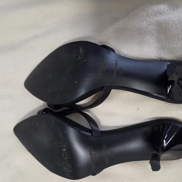 Saint Laurent Women's Black Slide Sandals