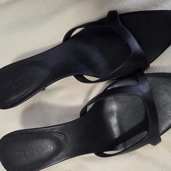 Saint Laurent Women's Black Slide Sandals