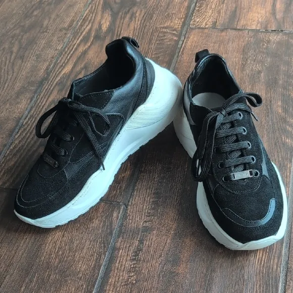 Saint   Sofia Talston Trainer Black Suede Platform Sneakers - Women's 37 US 6.5