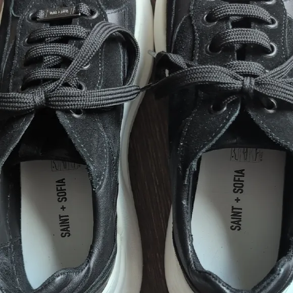 Saint   Sofia Talston Trainer Black Suede Platform Sneakers - Women's 37 US 6.5