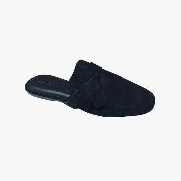 Saks Fifth Ave Women’s Slip On Leather Mules Black Shoes Size 8.5
