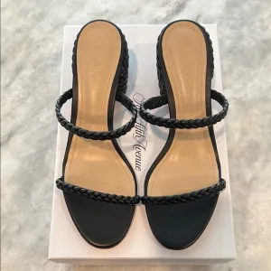 Saks Fifth Avenue Black Braided Strap Women's Sandals size 7.5