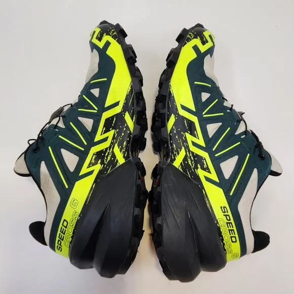 Salomon Mens Speedcross 6 GTX Trail Running Shoes Size 6 Black Green White