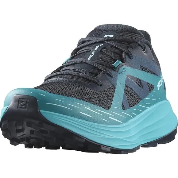Salomon Men's ULTRA FLOW Trail Running Shoes Men Carbon / Tahitian Tide Sz 11.5
