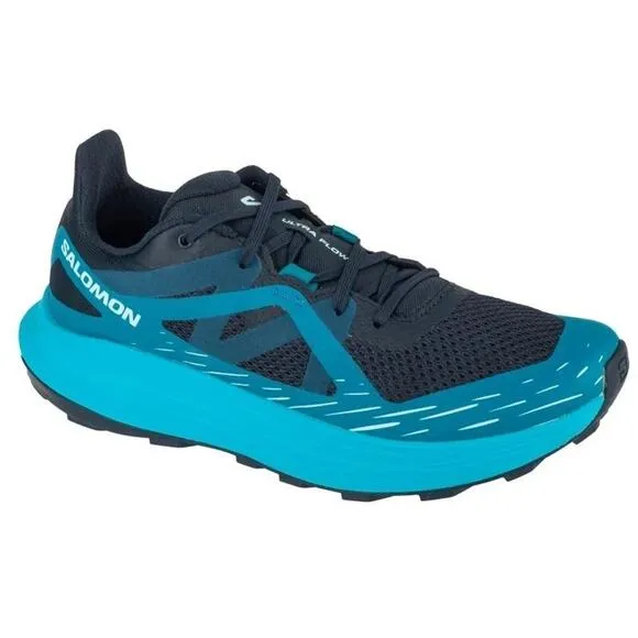 Salomon Men's ULTRA FLOW Trail Running Shoes Men Carbon / Tahitian Tide Sz 11.5