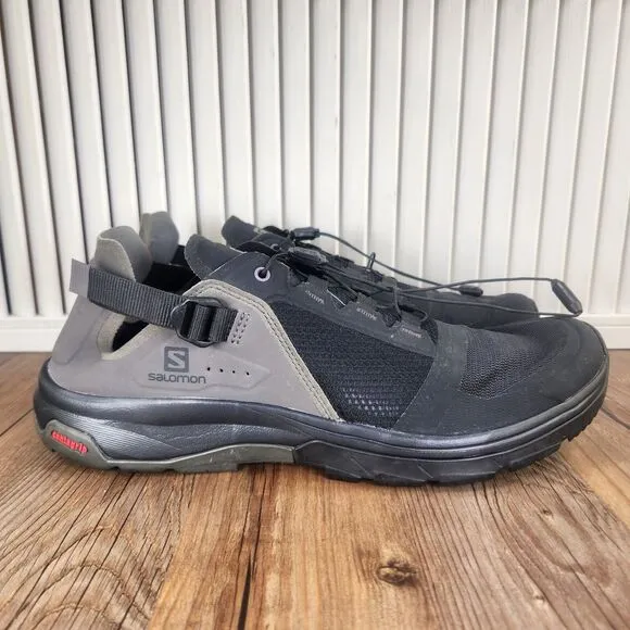 Salomon Tech Amphib 4 Mens Size 10 Black Outdoor Water Trail Hiking Shoes 145464
