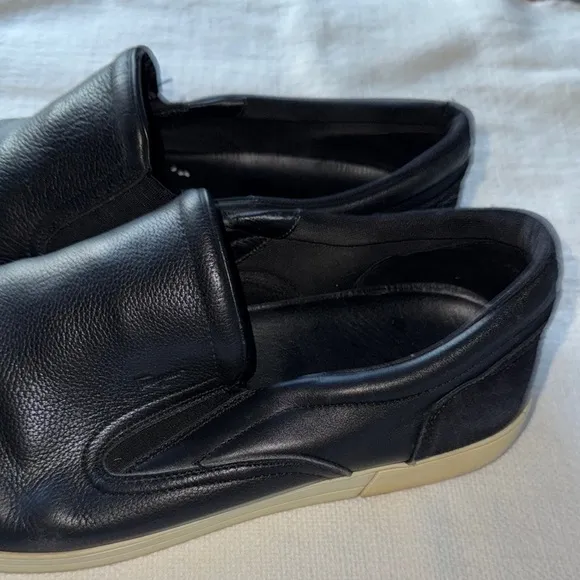 Salvatore ferragamo Black Leather Slip-On Men's Shoes