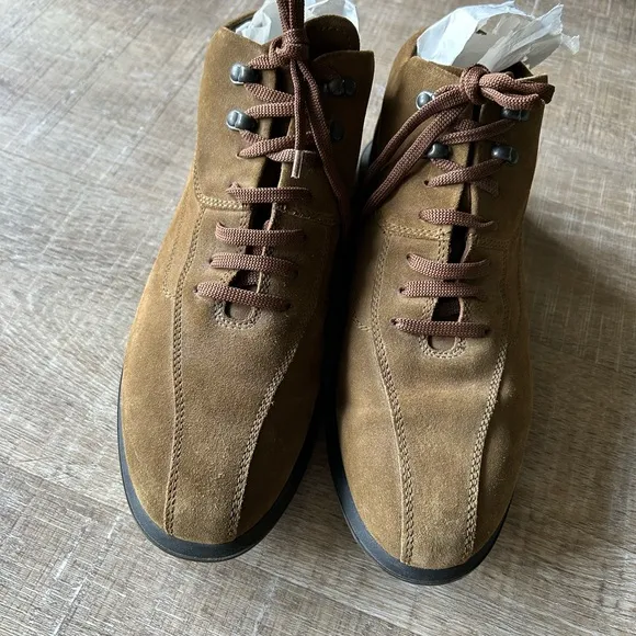 Salvatore Ferragamo Brown Suede Bike toe Ankle Boots Casual Shoes Mens 11 2E EUC