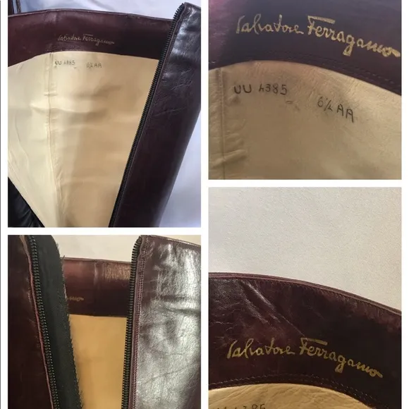 Salvatore Ferragamo leather boots 6.5