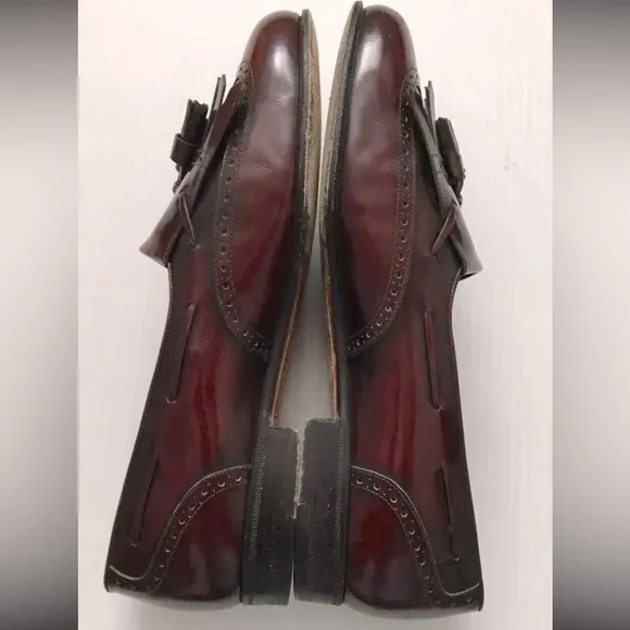 Salvatore Ferragamo Loafers Burgundy Tassel Slip On Shoes SZ 8.5 Made In Italy