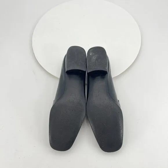 Salvatore Ferragamo Women Size 6 Black Leather Horse Bit Slip On Low Heel Shoes